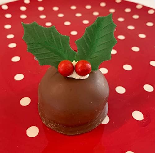 36 Edible Holly Leaves- Christmas Edible Cake Decorations