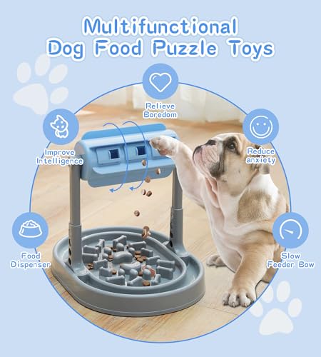 wahliwahli Tigela De Alimentação Lenta Ajustável Atualizada Para Cães – Brinquedo Interativo De Dist