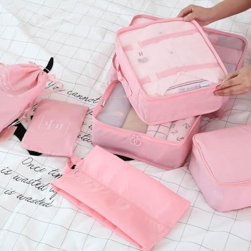 Image of Nylon Travel Organizer, Packing Cubes for Clothes, Toiletry Bag, Travel Essentials for Women (Multicolour) (32.004 cm, 11.9 cm)