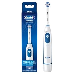 Oral-B Pro 100 Precision Clean, Battery Powered Electric Toothbrush, Blue and White