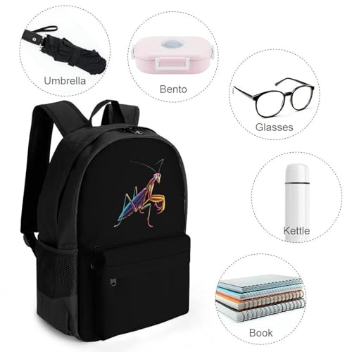 Praying Mantis Bug 17 Inch Laptop Backpack Large Capacity Daypack Travel Shoulder Bag for Men&Women4