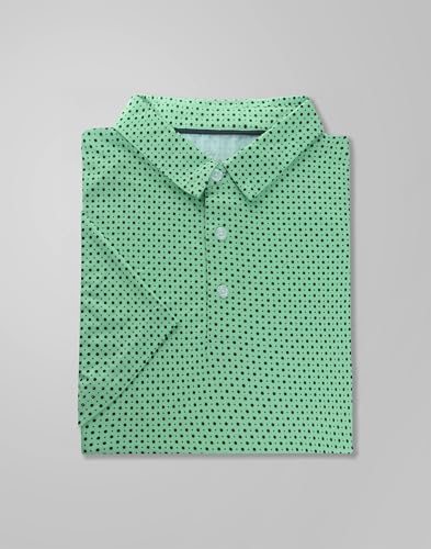 Image of Obla Mens Golf Polo Shirts Short Sleeve Dry Fit Performance Moisture Wicking Casual Print Collared Golf Shirts for Men