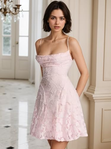Spaghetti Straps Homecoming Dresses Short Jacquard Floral Cocktail Dress for Teens Corset Prom Gown4