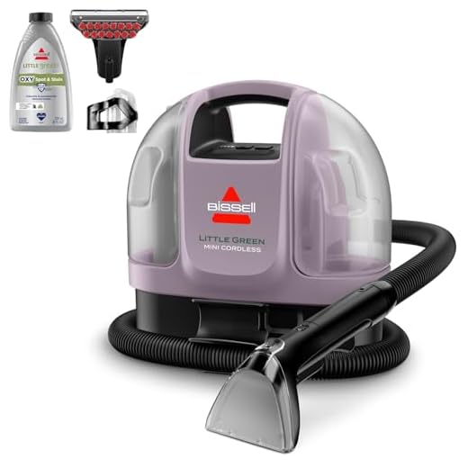 BISSELL Little Green Mini Cordless Portable Carpet and Upholstery Deep Cleaner, Car/Auto Detailer, with HydroRinse Self-Cleaning Tool and 4" Tough Stain Tool, Limited Edition Color Dusk Pink, 4015F