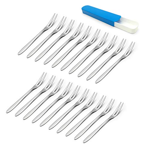 LIANYU 20-piece Appetizer Dessert Forks, Stainless Steel Mini Salad Fruit Tasting Forks Cocktail