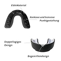 Zahnschutz, Sport Mundschutz, 2 Stücke Mundschutz Boxen, Sport Zahnschutz für MMA Kampfsport Boxen, Erwachsene, SchwarzWeiß – Ansicht 4