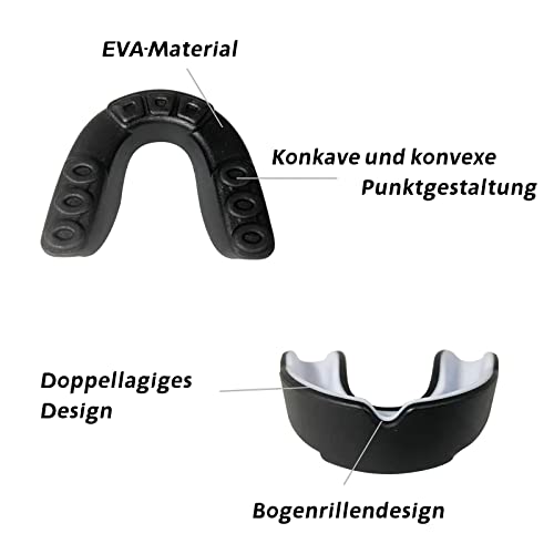 Mundschutz für Boxen und Sport, Zahnschutz Set, 2 Stück