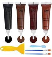 Dark Wood Furniture Repair Kit, 4-Color Wood Scratch Repair Filler for Tables, Floors, Cabinets –...