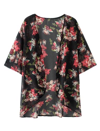 Image of BB&KK Women's Floral Kimono Summer Short Cover Ups Tops
