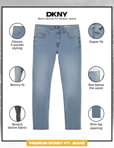 Image of DKNY Men's Skinny Jeans - Premium Soft Stretch Denim Pants | Skinny Fit Jeans for Men