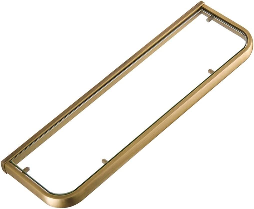 IOCCIOBB Bathroom Glass Shelf Bathroom Organizer Shower Shelf Shower Caddy Shampoo Holder Polished Finished for Bathroom Kitchen Brass