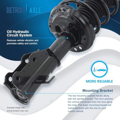 Image of Detroit Axle - FWD 2.4L Struts Kit for 2012 2013 2014 2015 2016 Buick LaCrosse, 2 Front Struts with Coil Spring Assembly 2 Rear Shock Absorbers 4 Front and Rear Sway Bars Replacement Suspension