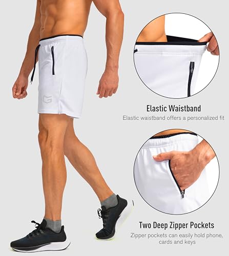 Image of G Gradual Men's Gym Workout Shorts Zipper Pockets 5 inch / 7 inch Quick Dry Breathable Runing Athletic Short for Men