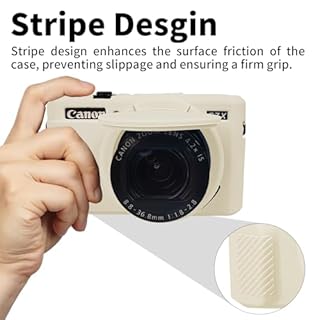 Easy Hood G7X Mark II Case, Protective Case for Canon Powershot G7X Mark II Digital Camera, Removable Lens Cover Silicone Sleeve Soft Camera Cover Rubber Protective Body Skin- Beige