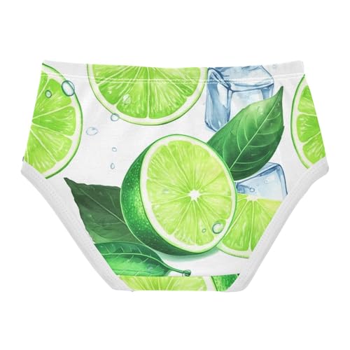 Watercolor Green Limes Ice Cubes Toddler Girls Underwear 2t Cotton Panties for Girl Artistic Briefs Undies Kids2