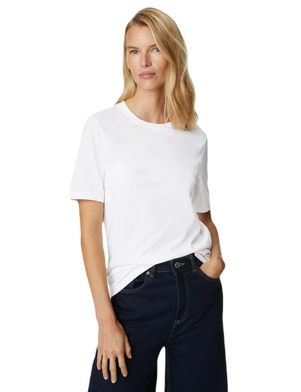 Image of Marks & Spencer Womens Solid Cotton V-Neck Everyday Fit T Shirt
