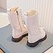 Girls Lace-Up Combat Riding Boots Winter Outdoor Leather Hiking Knee Length Boot Shoes with Bows Fashion Side Zip High Calf Long Boots