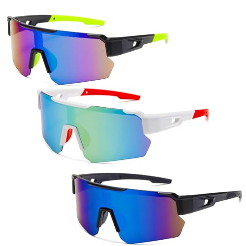 3 gafas de sol deportivas polarizadas para hombre y mujer, gafas de ciclismo resistentes al viento, gafas rápidas Rave, UV400 para deportes al aire libre, ciclismo, conducción, actividades al aire