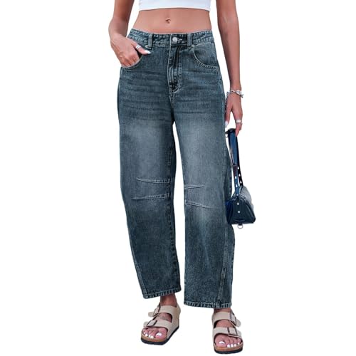 Jean stretch à jambes larges confortable avec poches profondes