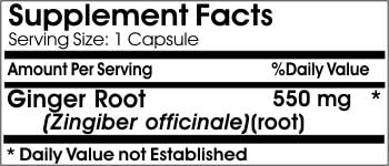 Ginger Root 550mg // 200 Capsules // Pure // by PureControl Supplements