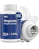 Magnesio Bisglicinato Puro 2000 mg - Dosis XXL (250 Cápsulas) | Forma Quelada para Sueño Reparador, Energía, Soporte Óseo-Muscular y Concentración | Máxima Biodisponibilidad, Sin Efectos Laxantes