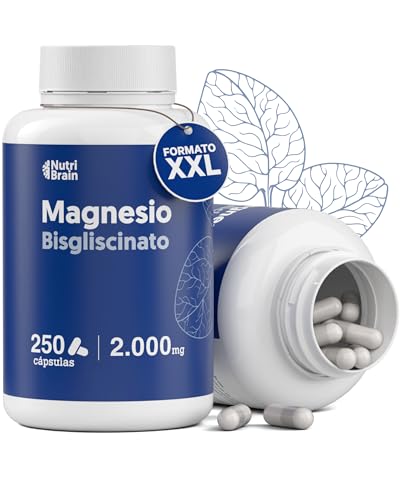 Magnesio Bisglicinato Puro 2000 mg - Dosis XXL (250 Cápsulas) | Forma Quelada para Sueño Reparador, Energía, Soporte Óseo-Muscular y Concentración | Máxima Biodisponibilidad, Sin Efectos Laxantes
