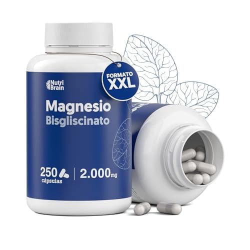 250 cap Bisglicinato de Magnesio 2.000mg | MAX Absorción, Sin Efectos Laxantes | Sueño Reparador y Energía, Reducción de Ansiedad, Soporte Óseo y Muscular, Concentración