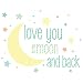 Wall Pops WPWW1376 I Love You to The Moon Wall Decal Wishes