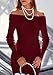 PRETTYGARDEN Womens Fall Sweater Dress 2026 Long Sleeve Off Shoulder Slit Maxi Bodycon Cocktail Party Dresses Spring Fashion (Wine Red,Large)