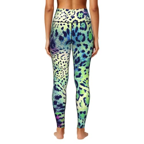 Pantalon de yoga ample léopard vert pour studio et maison