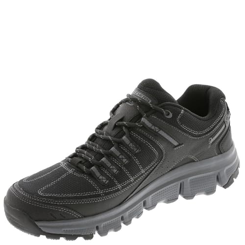 Skechers Homme Summits At Upper Draft Espadrilles, Black Synthetic/Mesh/Charcoal Trim, 44 EU