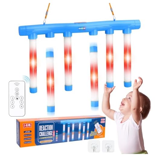 OCES Reflex Stick Game, Reflex Light-Up Sticks Reaction Training Hand Speed Challenge Game, Upgrade Hand Eye Coordination Training Toy Remote Control 3 Adjustable Speed (Light-Up)