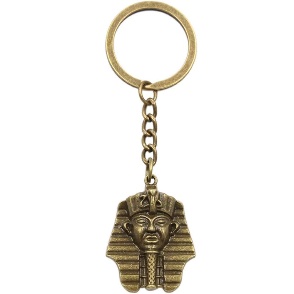 King TUT Key Chain,Egyptian Pharo Pendant,Egyptian,Ancient History,Pyramids,Gift for Egyptologist,Golden,Archeology Finding