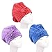 Produktbild 3 Pack Haar Handtuch Wrap (Lila,Rot,Blau), Wrap Turban, Haarturban, Kopfhandtuch Baumwolle, Mikrofaser-Haartuch, schnell Magic Trockner, Super saugfähig, super nach Bad und Dusche