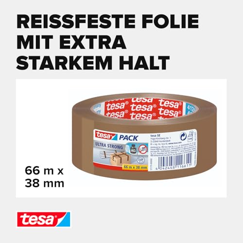 tesa tesapack Ultra Strong Paketklebeband - 66 m x 38 mm - braun - 1 Rolle – Ansicht 3
