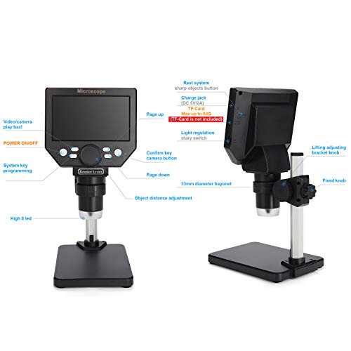 LCD Digital USB Mikroskop, Koolertron 4,3 Zoll 1080P 8 Megapixel 1000X HD Vergrößerung Zoom Drahtlose Mikroskopkamera für Erwachsene/Kinder mit 8 LED Leuchte – Bild 7