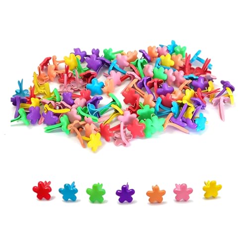 Lot de 100 Mini Pinces à Motif Multicolores en métal - pour Scrapbooking, Bricolage, Bureau, école, également comme Pinces à Papier