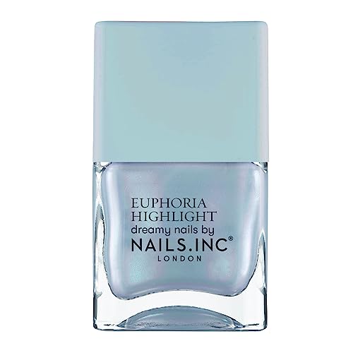 Nails Inc Euphoria Highlight, Must Be Magic, Blue Shimmer, No Chip, Long Lasting, Quick Dry, Air Dry, Professional Manicures & Pedicures, Fingernails & Toenails, Vegan Nail Polish, 14 ML