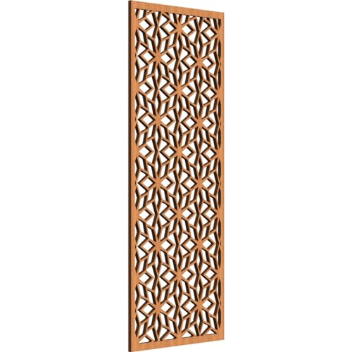 Image of 15 3 /8 inchW x 39 3 /8 inchH x 3 /8 inchT Lake Decorative Fretwork Wood Wall Panels, Cherry