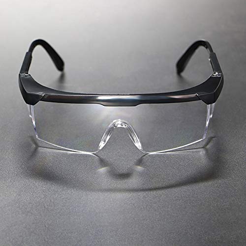 KKmoon Óculos de segurança com braços estendidos Óculos de proteção pessoal para adultos com lentes