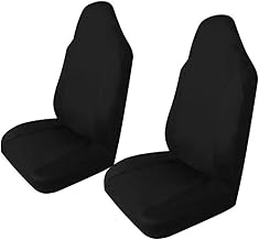 Car Seat Covers Universal Elastic Auto Stain Resistant Driver Passenger Seat Cover Set of 2 (Black)