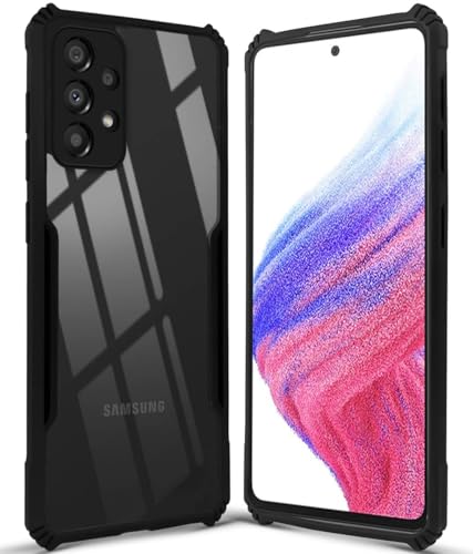 Image of Jkobi Back Cover Case for Samsung Galaxy A53 5G (Polycarbonate Clear Panel with Shockproof | Professional Black)