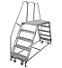 PW Platforms PWDE636-49 Double Entry Platform, 6 Steps, 36" x 49" Platform, Serrated Stairs