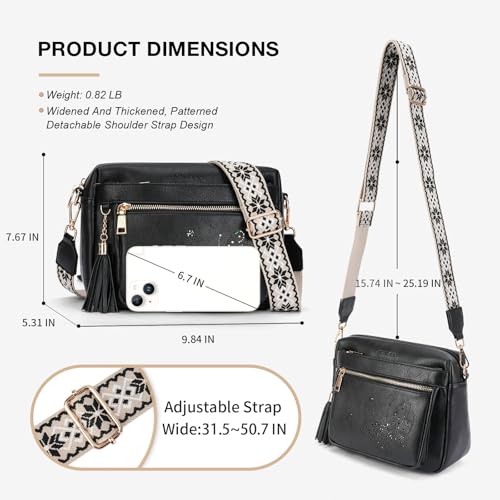 Image of KITEVIUN Crossbody Bags for Women Trendy Leather Crossbody Purse Shoulder Handbags Butterfly Design
