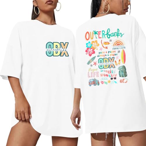 Outer Bank Shirts Pogues for Life Shirt Women Beach Tops Summer Sunflowers Graphic Tees Oversized Short Sleeve
