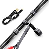 6.5Ft Cut to Length Straps Heavy Duty, Black Nylon Hook and Loop Straps, Reusable Multi-Purpose Long Cable Ties Organizer for Home, Office, Data Center, and More