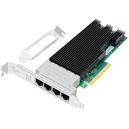 Tarjeta de Red de 4 Puertos RJ45 10Gbps PCIe x8 con Chip Intel XL710, Adaptador Ethernet 10GbE para Servidor, NAS y Conectividad LAN de Alta Velocidad, Compatible con Windows miniatura 1