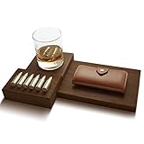 Ice Cubist Whiskey Stone Bullets - Stainless Steel Reusable Ice with Luxury Leather Case, Complete Gift Set (6 Stones)