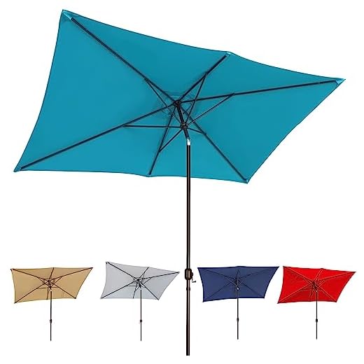 Best grill umbrella Blissun 10' Rectangular Patio Umbrella