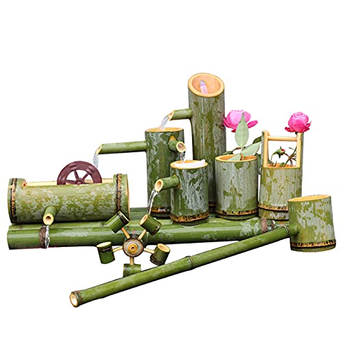Système de filtration et de pompage pour fontaine en bambou de 90 cm afin de purifier l'eau du jardin